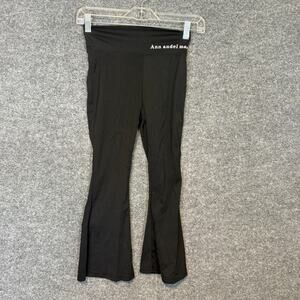 Ann Andelman Pants Women Small Black Stretch Waist Leggings Flare Wide‎ Leg